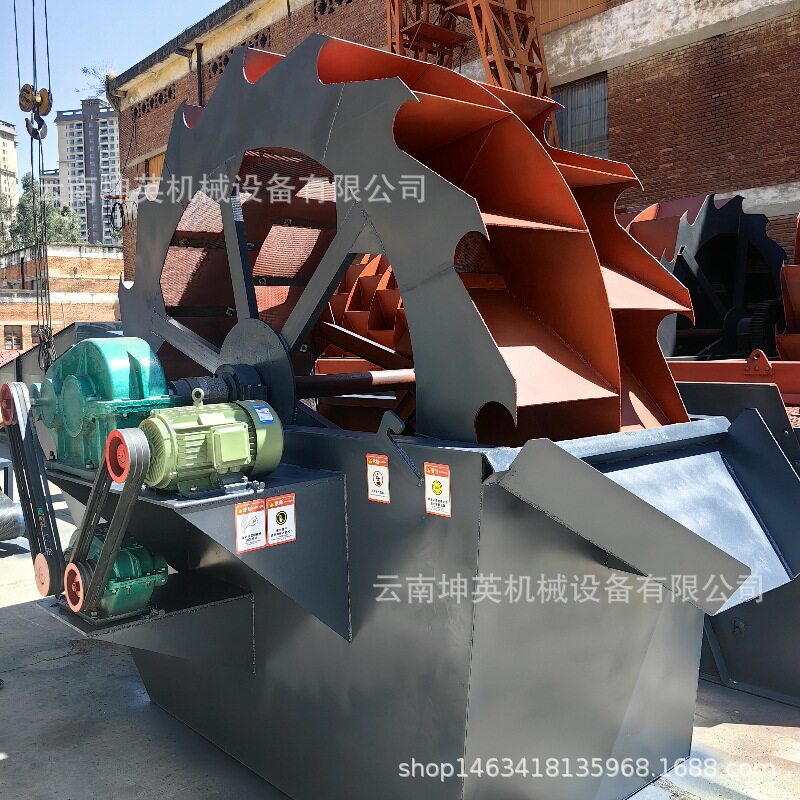 小型轮斗式河沙清洗设备现货 重型水轮洗砂机 双轴螺旋绞龙洗石机