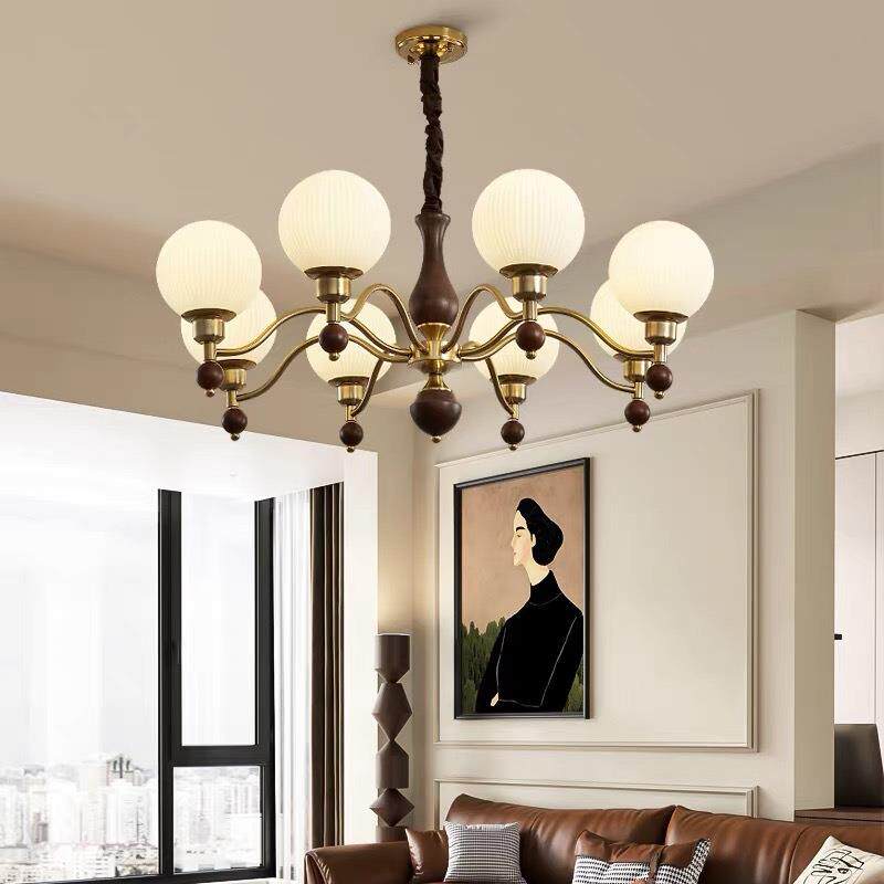 法式中古风客厅灯2026新款美式复古新中式高级书房餐厅主卧室吊灯