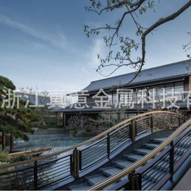 厂家定制仿古建不锈钢装饰古建铝合金属装饰材料栏杆庭院护栏扶梯