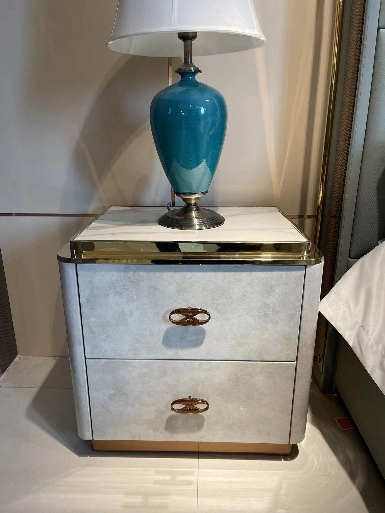 2022新款双人床现代简约1.8m主卧小户型意式法式床储物床头柜直供