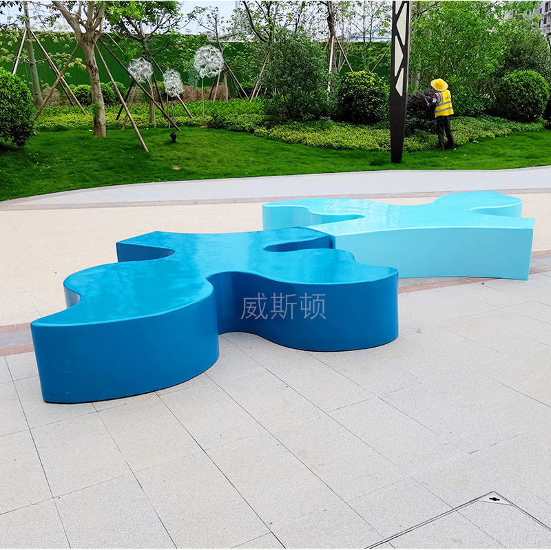 威斯顿城市户外家具场地休息椅玻璃钢花瓣景观坐凳树脂工艺订置