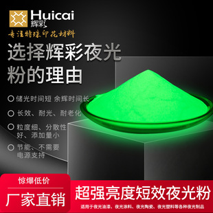 9307短效绿光夜光粉 短效发光快 防水吸光超亮丝印网印注塑颜料