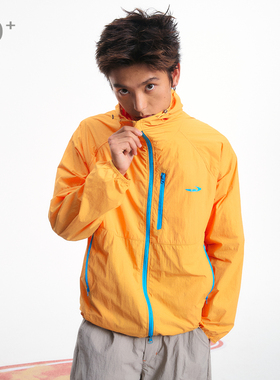 江南先生NewJNXS轻薄透气80gPET凉感速干防晒衣男女撞色拉链外套