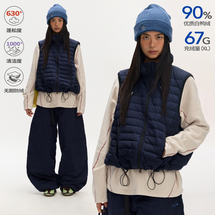 【chammy专属】江南先生隐藏式帽子小立领羽绒马甲冬保暖背心