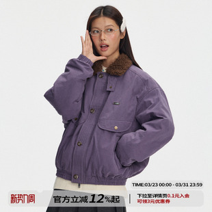 江南先生NewJNXS复古毛领bomber工装 夹克棉服冬宽松棉衣外套