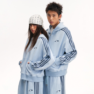 江南先生NewJNXS星星织带宽松开衫连帽卫衣春季运动休闲男女外套