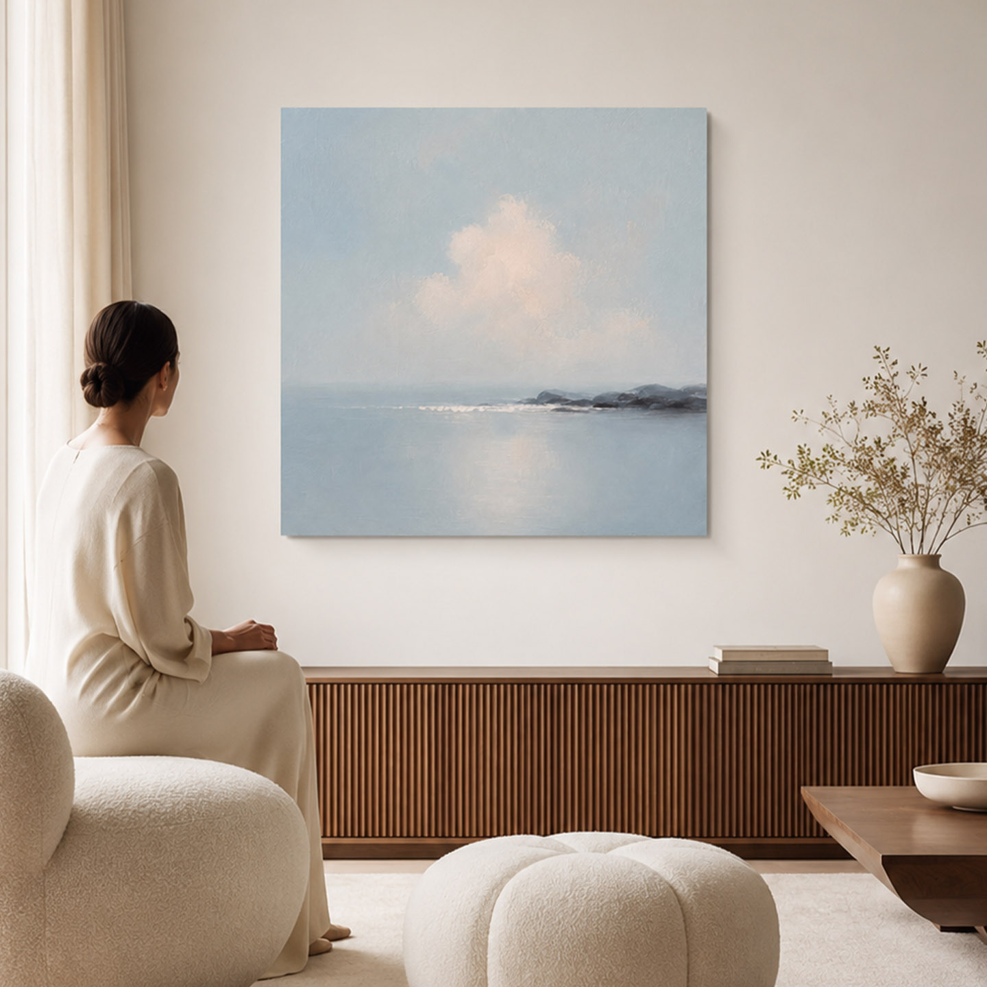 大芬村手绘海景柔光油画