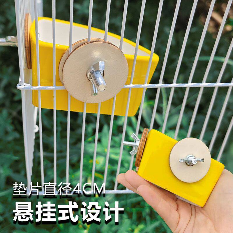 陶瓷三角弧形悬挂食盆兔子龙猫粮碗豚鼠鹦鹉金丝熊悬挂喂食器