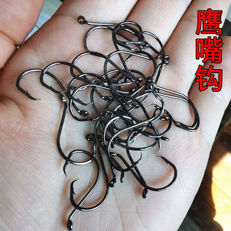 新型歪嘴鱼钩钓黑鱼鲶鱼鹰嘴钩歪嘴钩海钓鲈鱼鳗鱼钩碳钢歪嘴钩圈