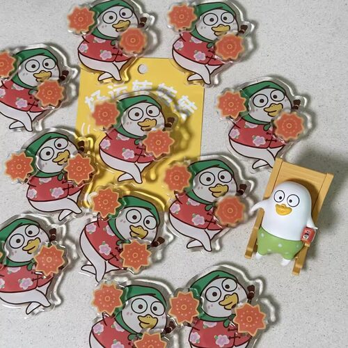 小刘鸭二人冰箱贴东北风磁吸贴亚克力大鸭子创意气囊手机支架