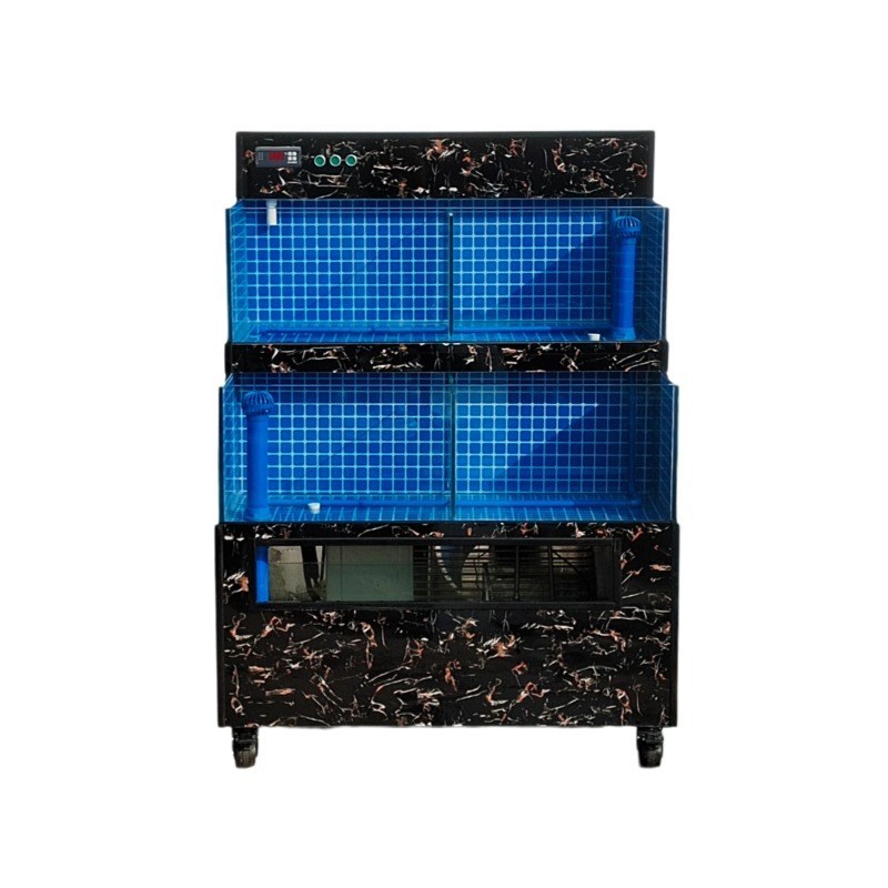 热销移动海鲜鱼缸小型饭o店养鱼池制冷定制玻璃水产海鲜池商用一