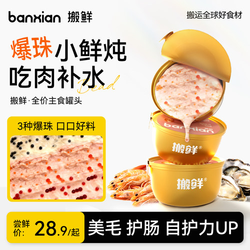 搬鲜小鲜炖主食罐头猫咪羊奶湿粮