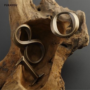 三维立体做旧铜字简约立体字标识酒店民J宿门牌号家用别墅门口号