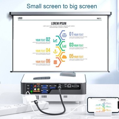 8P USB to HDMI-Compatible 3 Ports Cable Splitter ConvYerter