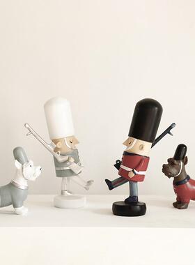 摆件装饰品创意客厅胡桃夹子小英国士兵家居摆Q设北欧木偶酒柜软