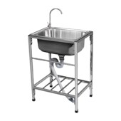 厨房简易洗碗盆不锈钢水槽单槽家用水池盆K带支架洗菜盆洗碗池架