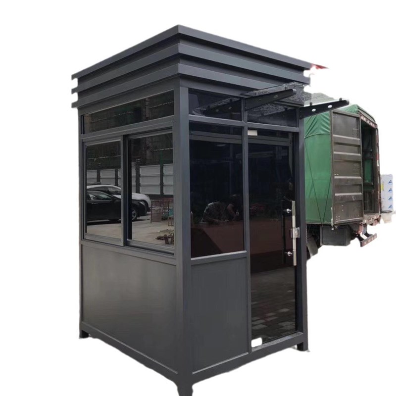 现货方形钢结构岗亭圆弧钢结构成品E门卫室传达室值班治安保安岗