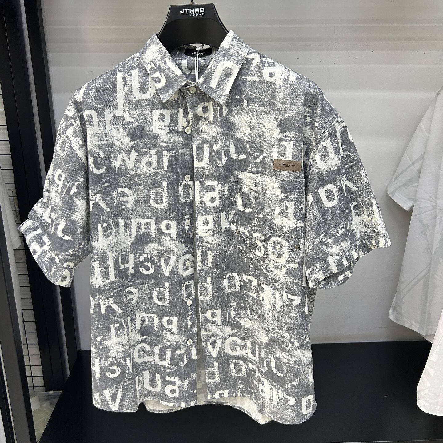 街头男人帮正品2026年夏季新款男士短袖衬衫BB4562100