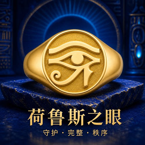 荷鲁斯之眼999足金浮雕创意戒指