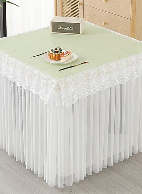 夏天长正方形防水皮n革茶几四方麻将G机桌取暖桌电烤炉烤火桌子罩