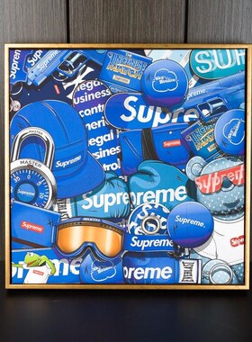 网红Su品pereme潮牌装饰画通童暴力熊挂画儿潮流行卡画p涂op波普