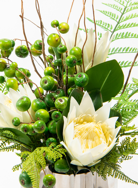 Rzone 不锈钢轻奢现代简约仿真花艺茶几L餐厅售楼部贵宾区桌面摆