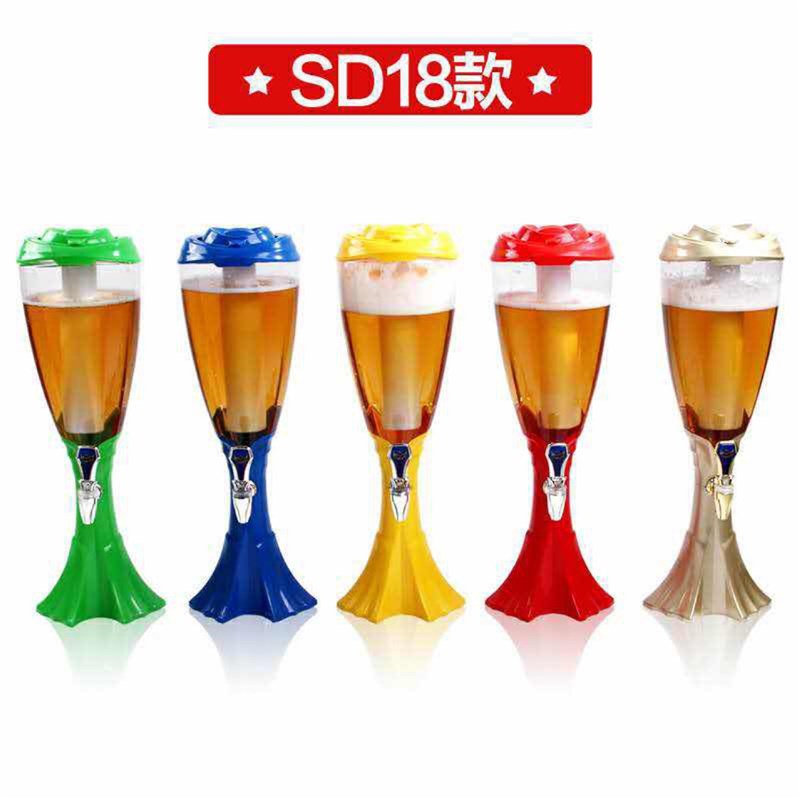 七彩发光酒炮18款酒炮 扎啤炮酒D泡酒塔分酒器酒吧网炮带彩灯冰柱