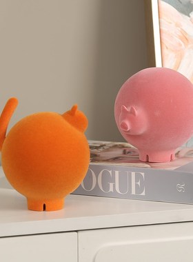 现代艺术a动物卡通摆件树脂植绒样板间售楼处客厅儿童房装饰品送