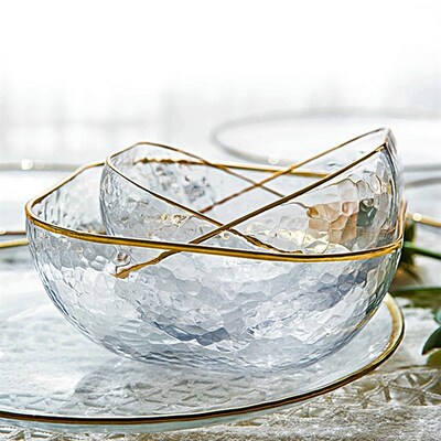 Phnom Penh Hammer Glass Bowl Dessert Salad Bowl HomWe Simple