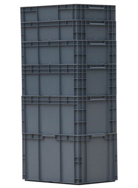 海斯迪克HKCC06300p*200*150无盖灰色周转箱EU塑料箱加厚汽配可堆