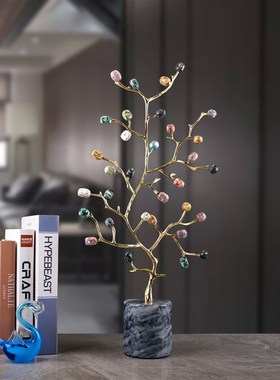 轻奢现代彩色玛瑙石大理石底座客厅E玄关柜样板间电视柜家居装饰