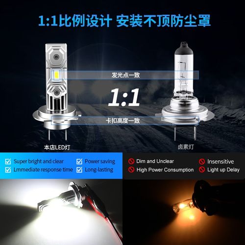 适用于川崎Z250/Z900/Z800改装LFED远近光一体灯泡H7前大灯摩托车