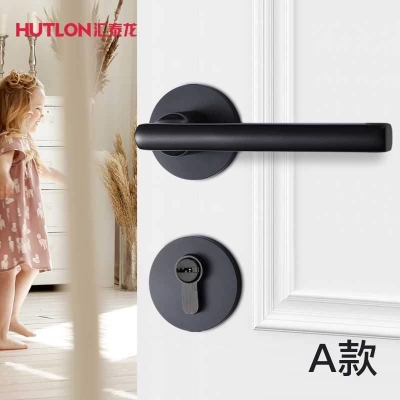 白V色门锁具执手锁 现货门锁室内卧室房门锁黑色简约房门锁欧式