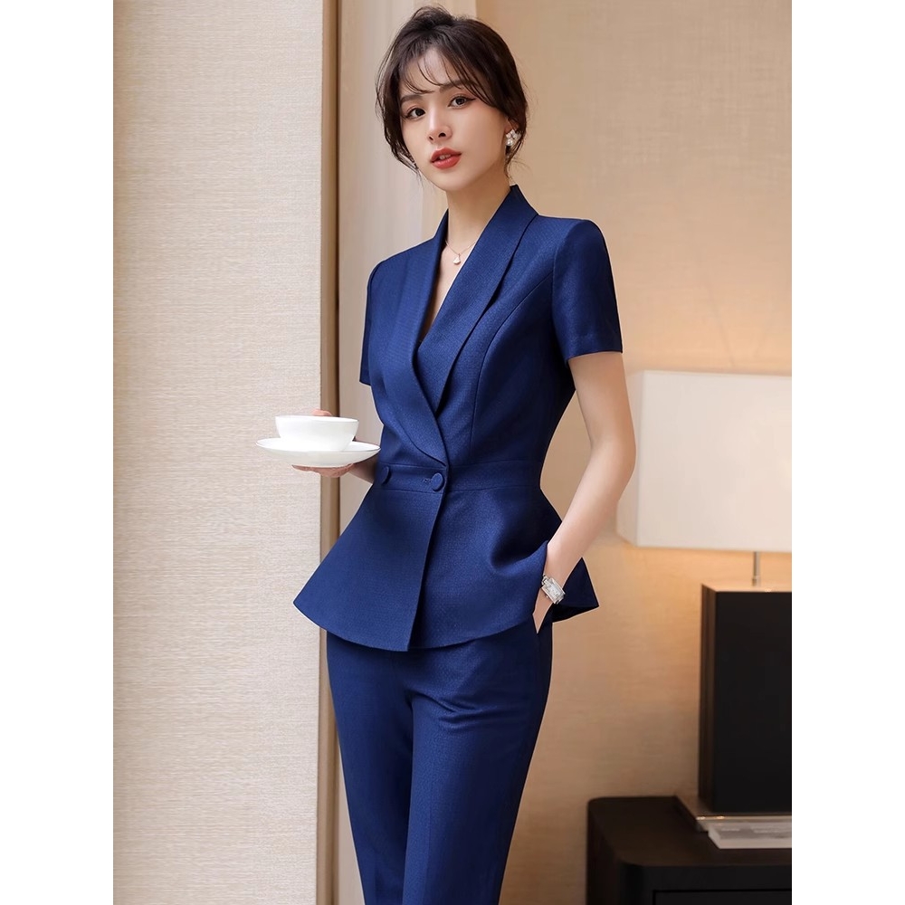 日本品质韩版黑色小西装外套女上衣2025年夏季款短袖薄款西服正装