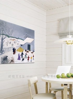 捉火鸡 Grandma Moses摩西奶奶装饰画朴素艺Q术美式田园乡村疗愈