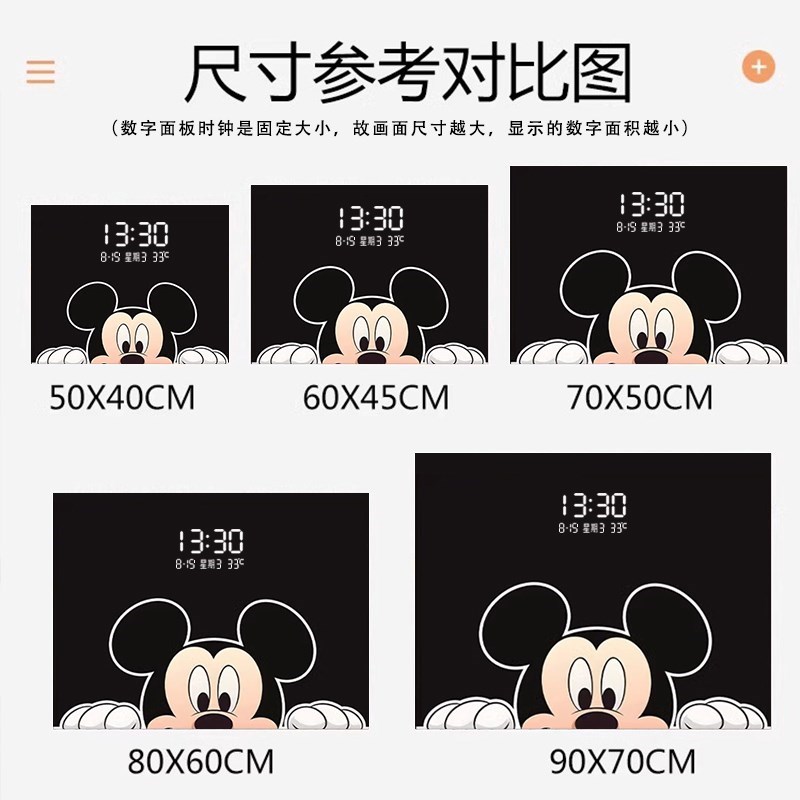 爆款202d5新款电子钟米奇电表箱装饰画配电箱遮挡媒体带钟表电闸