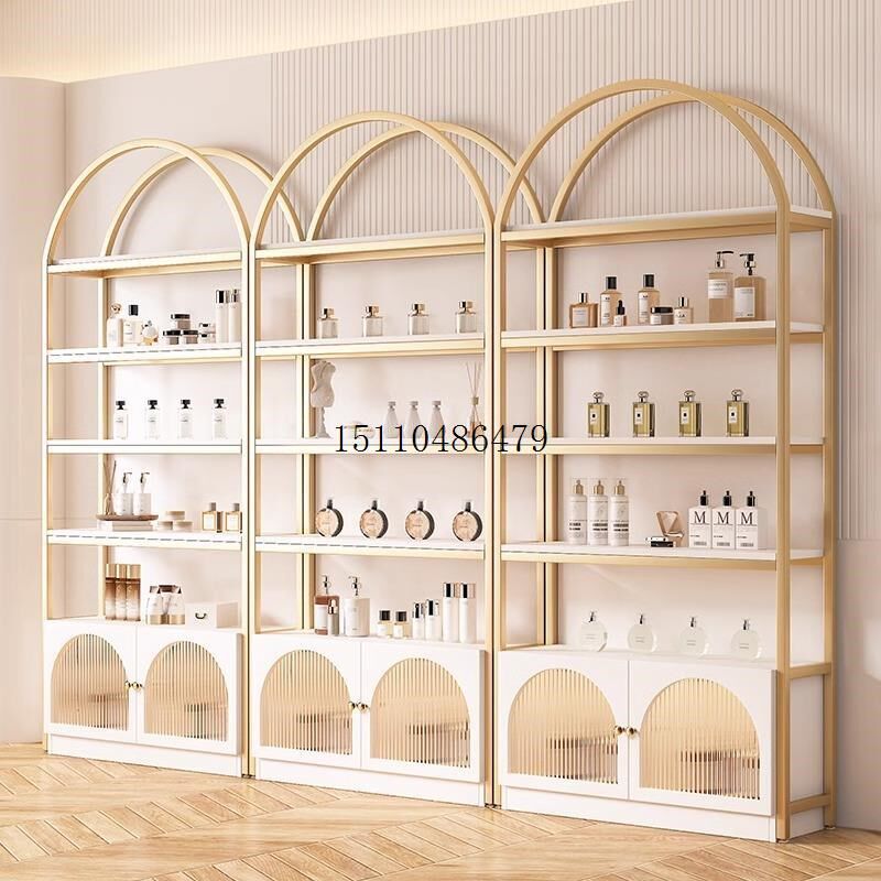 美容院柜子展示柜产n品化妆品陈列饰品护肤美甲母婴店样品置物货