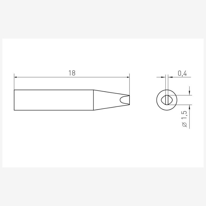 威乐 Ta0050109399 凿形烙铁头, RTMS系列, 1.5 mm针尖