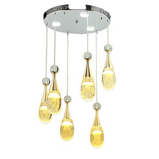 restaurant three chandellier LED room lights dining Crystal