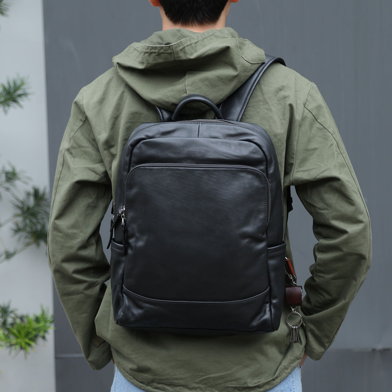 玩爷真皮男士双肩包大容量电脑包