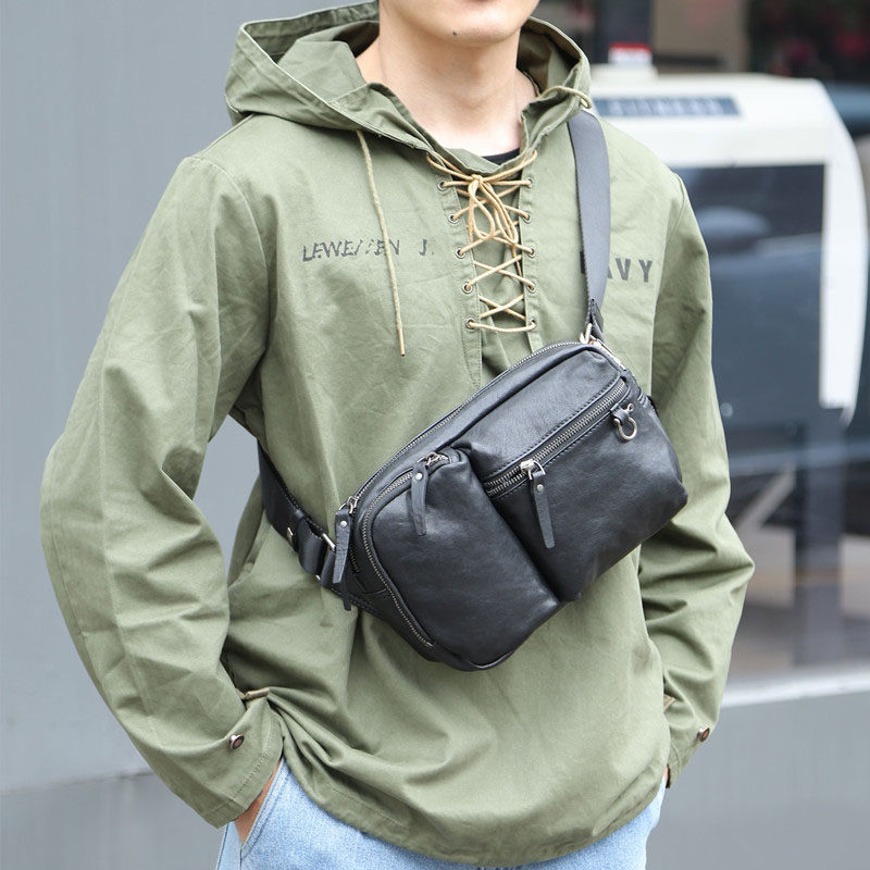 玩爷头层牛皮单肩包男真皮胸前斜挎包休闲邮差包潮运动迷你小背包,箱包皮具/热销女包/男包,胸包,淘宝优惠券,粉丝福利购,淘宝优惠卷