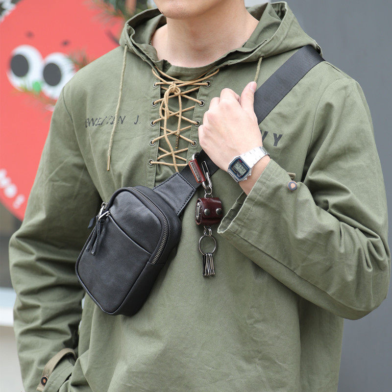 玩爷真皮小胸包男休闲迷你小背包头层牛皮胸前斜挎包潮运动手机包,箱包皮具/热销女包/男包,胸包,淘宝优惠券,粉丝福利购,淘宝优惠卷