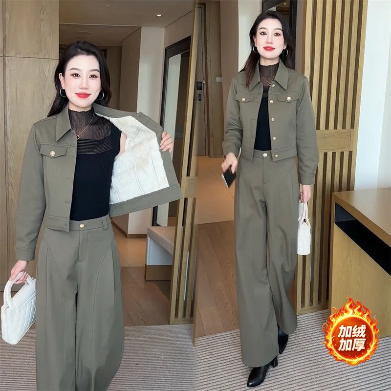 婉星儿婉灵服饰曼序女装显瘦气质洋气时尚休闲减龄加绒加厚套装