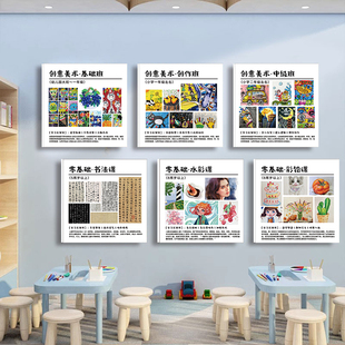 美术课程体系挂图美术室画室布置环境环创装饰墙贴教室文化墙挂画