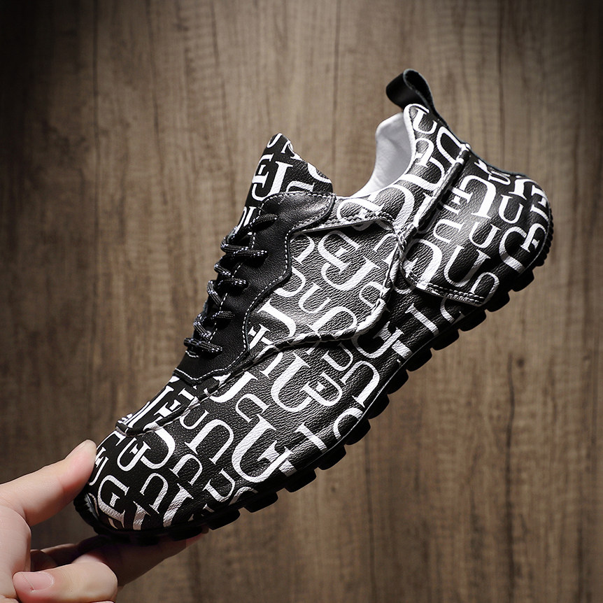 包低阿甘鞋男春夏新款真皮拼色厚底增高休闲鞋时尚潮流系带老爹鞋