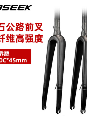 TOSEEK公路车碳纤维砾石Gravel前叉全内走快拆碟刹碳叉自行车硬叉
