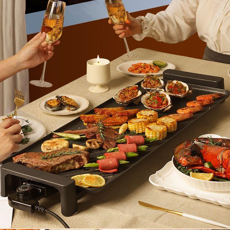 电烧烤炉无烟烤肉机家用电烤盘韩式涮烤火锅一体锅多功能烤鱼