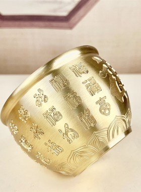 十二生肖百e福缸黄铜o米缸招财铜缸家用客厅兔牛纯铜聚宝盆摆件聚