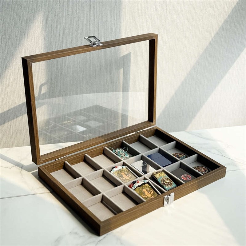 吊坠佛牌收藏展示盒子唐卡收纳盒子水晶手链盘带盖T防尘天珠项链