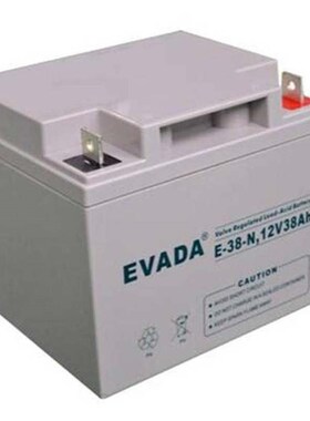 EVADA爱维达蓄j电池E-38-N铅酸蓄电池12V38AH医疗消防门禁 电瓶